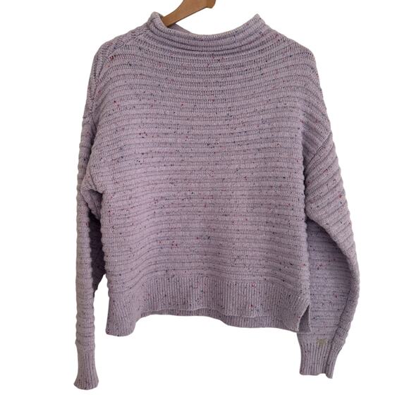 Court & Rowe Speckled Ottoman Turtleneck Chunky Sweater Purple Nordstrom - Picture 3 of 5